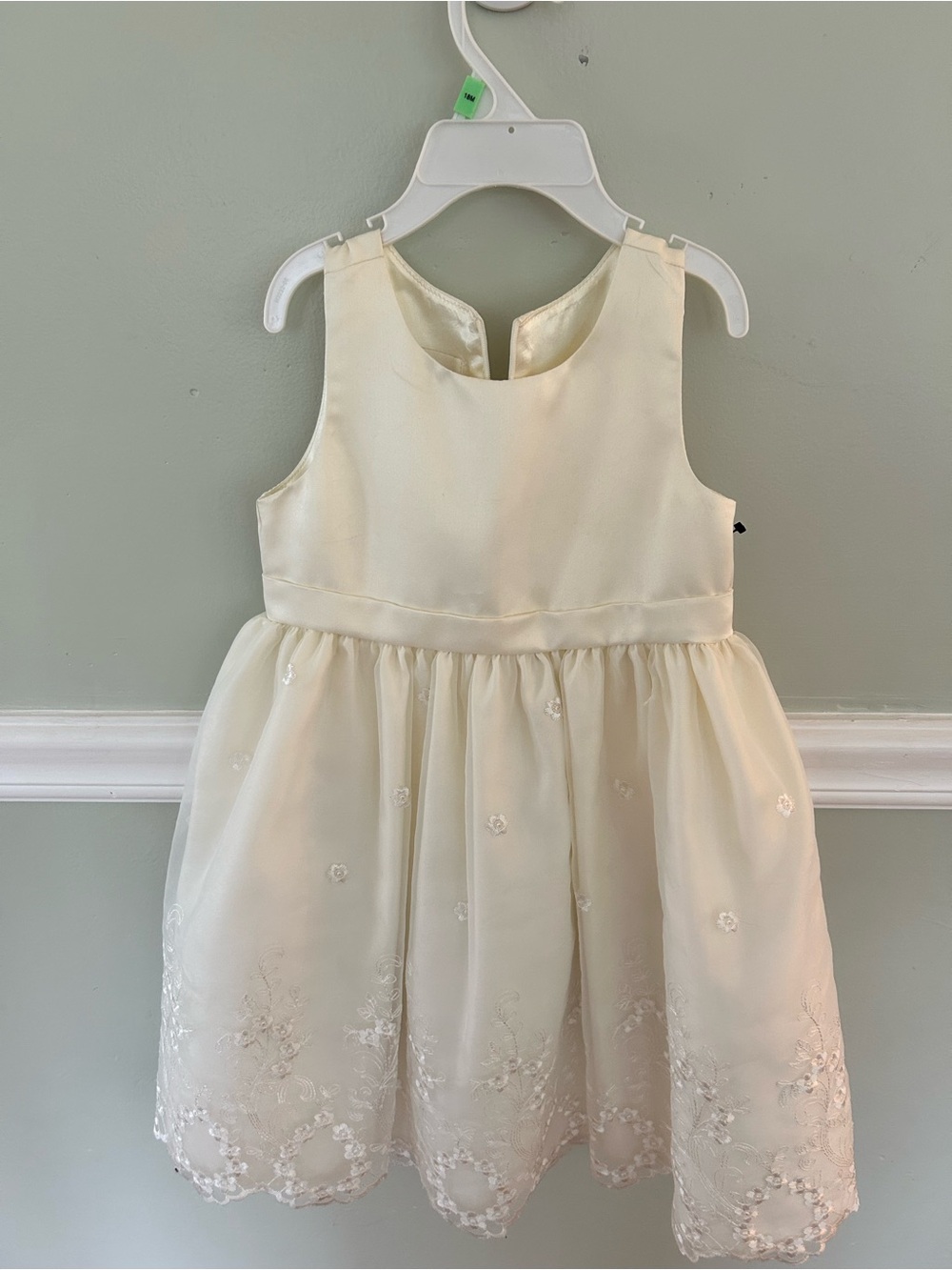 American Princess Cream Embroidered Tulle Flower Girl Dress
